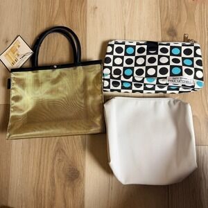 3 makeup‎ bags- Ralph Lauren, Paul Mitchell, Calvin Klein